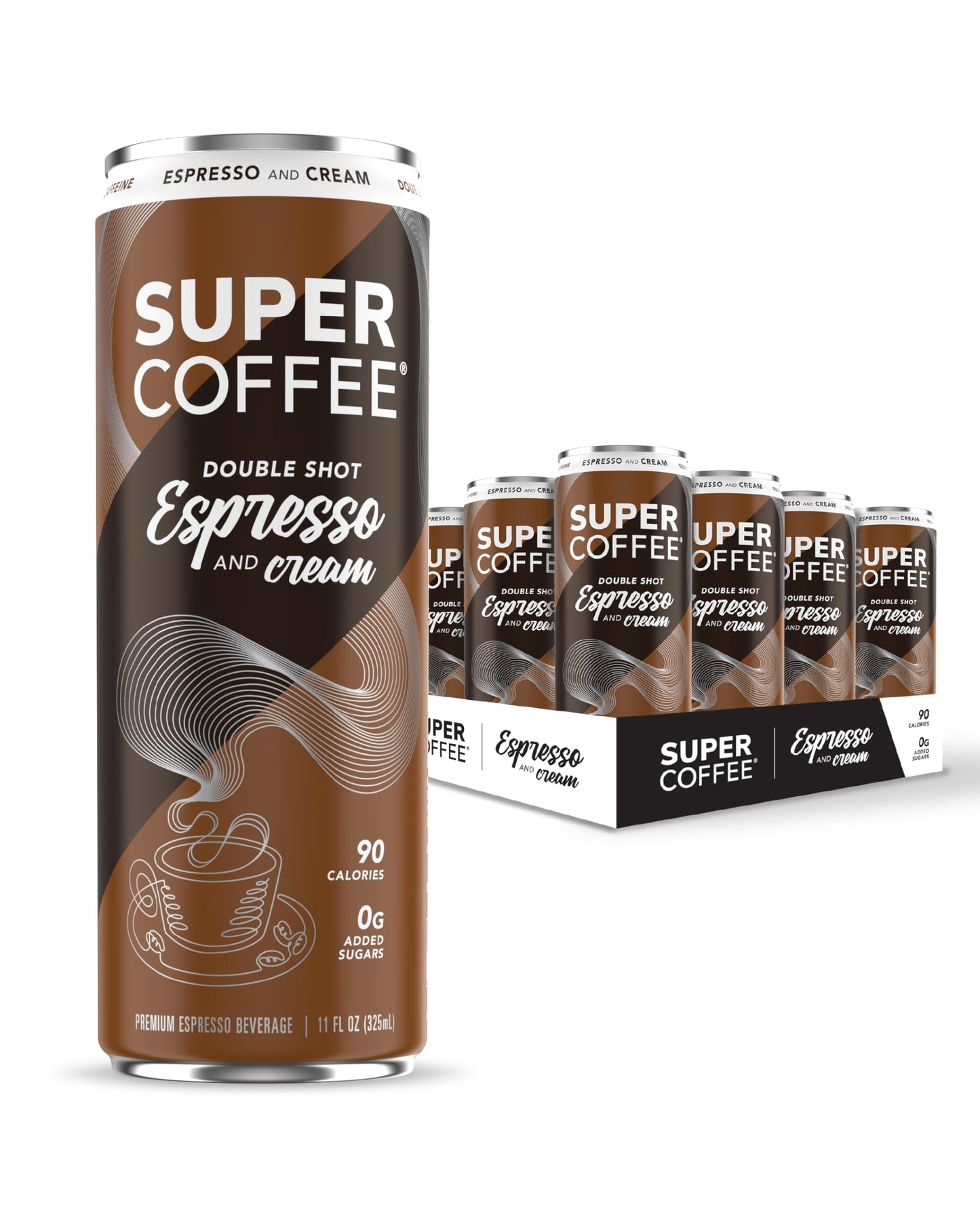 Kitu Super Coffee Espresso, Iced Keto Coffee (0G Added Sugar, 90 Calories) [Espresso & Cream] 11 Fl Oz, 12 Pack | Iced Coffee, P