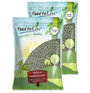 Food to Live - Whole Dried Green Peas, 20 Pounds - Green Vatana, Sproutable, Vegan, Kosher, Bulk