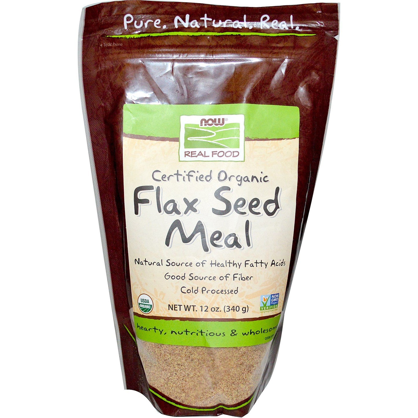 NOW Foods Real Food Organic Flax Seed Meal - 12 oz