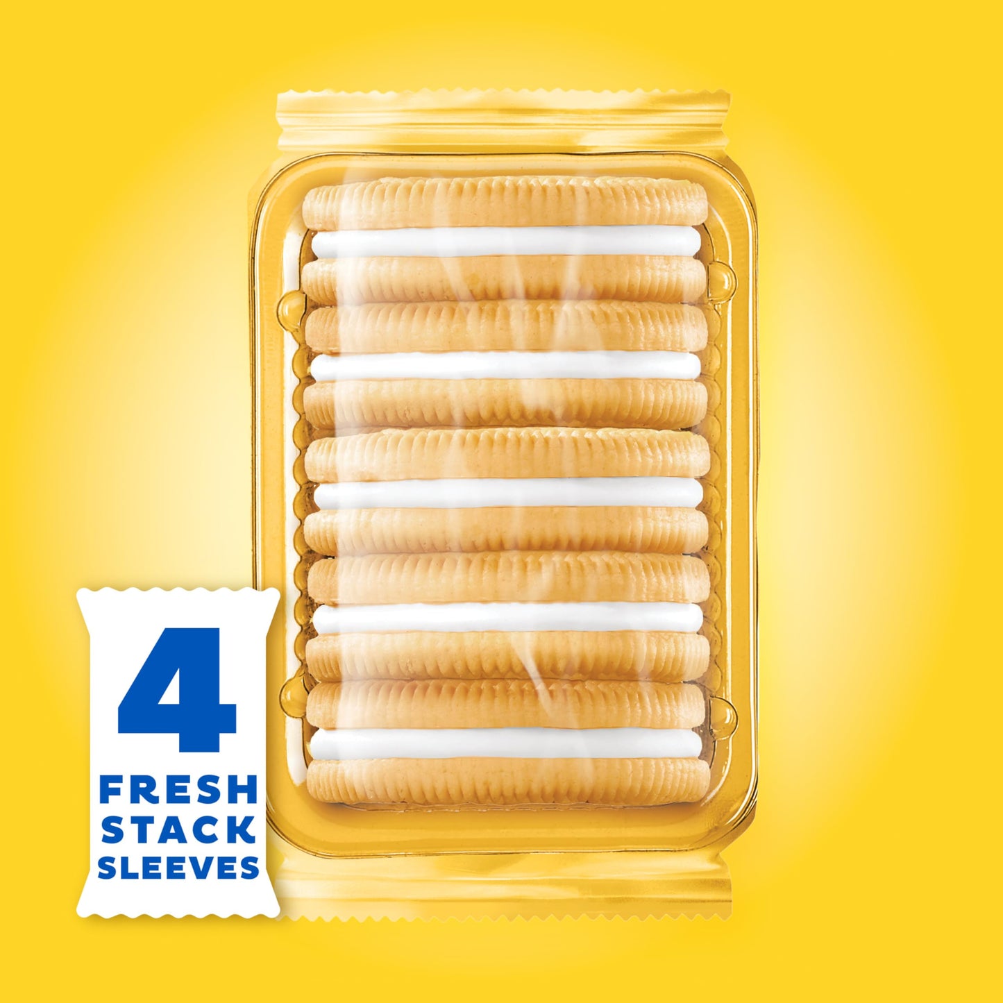 Oreo Fresh Stacks Golden Sandwich Cookies, Bulk Travel Snacks, 6 Boxes (24 Multi Snack Packs)
