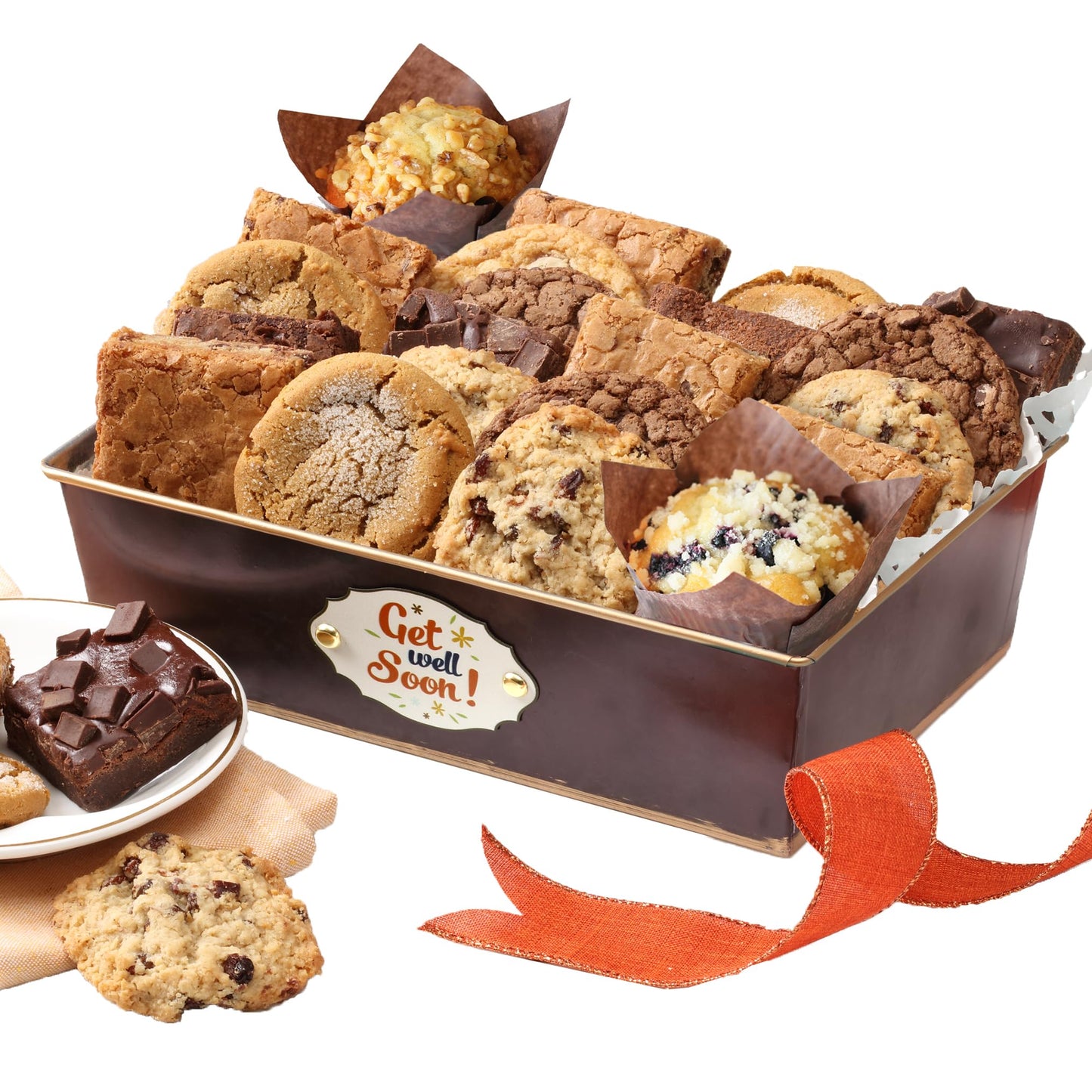 Broadway Basketeers Get Well Soon Gift Basket For Women  Men  Kids  Feel Playter Cookies & Brownies Gifts For After Surgery
