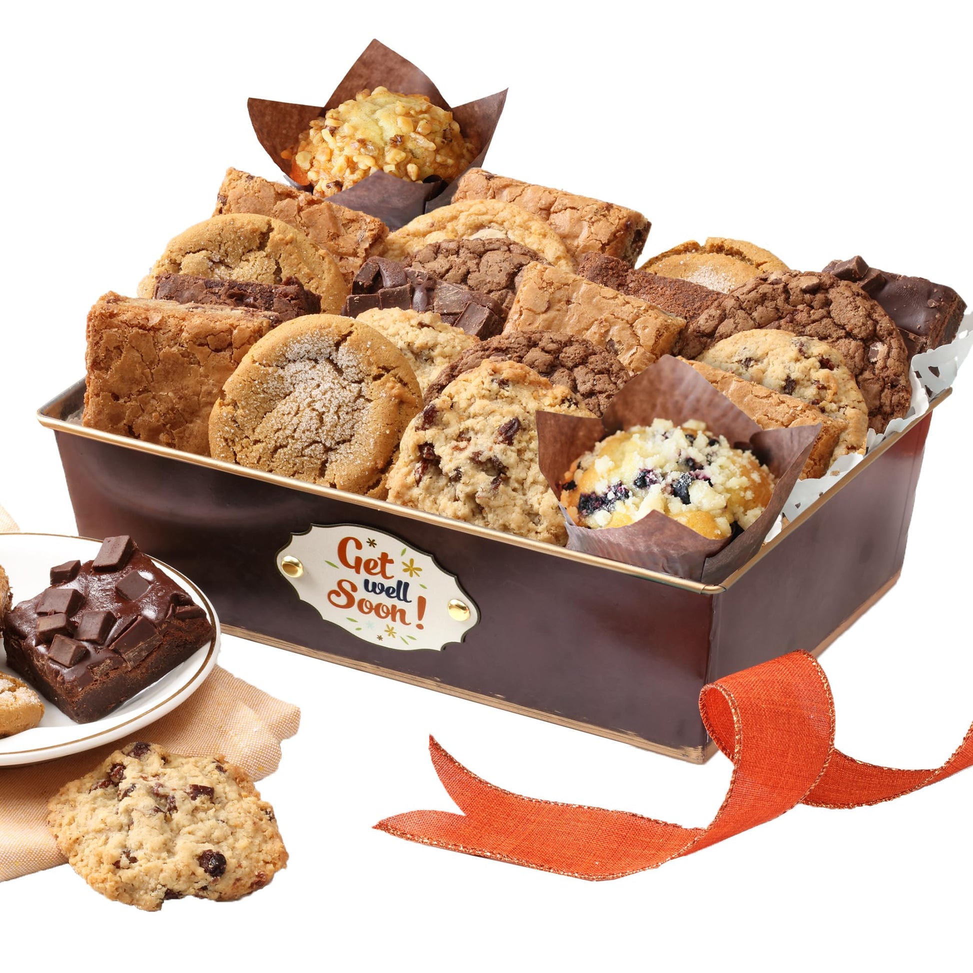 Broadway Basketeers Get Well Soon Gift Basket For Women  Men  Kids  Feel Playter Cookies & Brownies Gifts For After Surgery