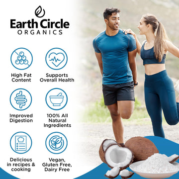 Earth Circle Organics Coconut Cream | Milk Powder, Coffee Creamer - High In Mct Oil, No Added Sugar, Gluten And Dairy Free, Heal