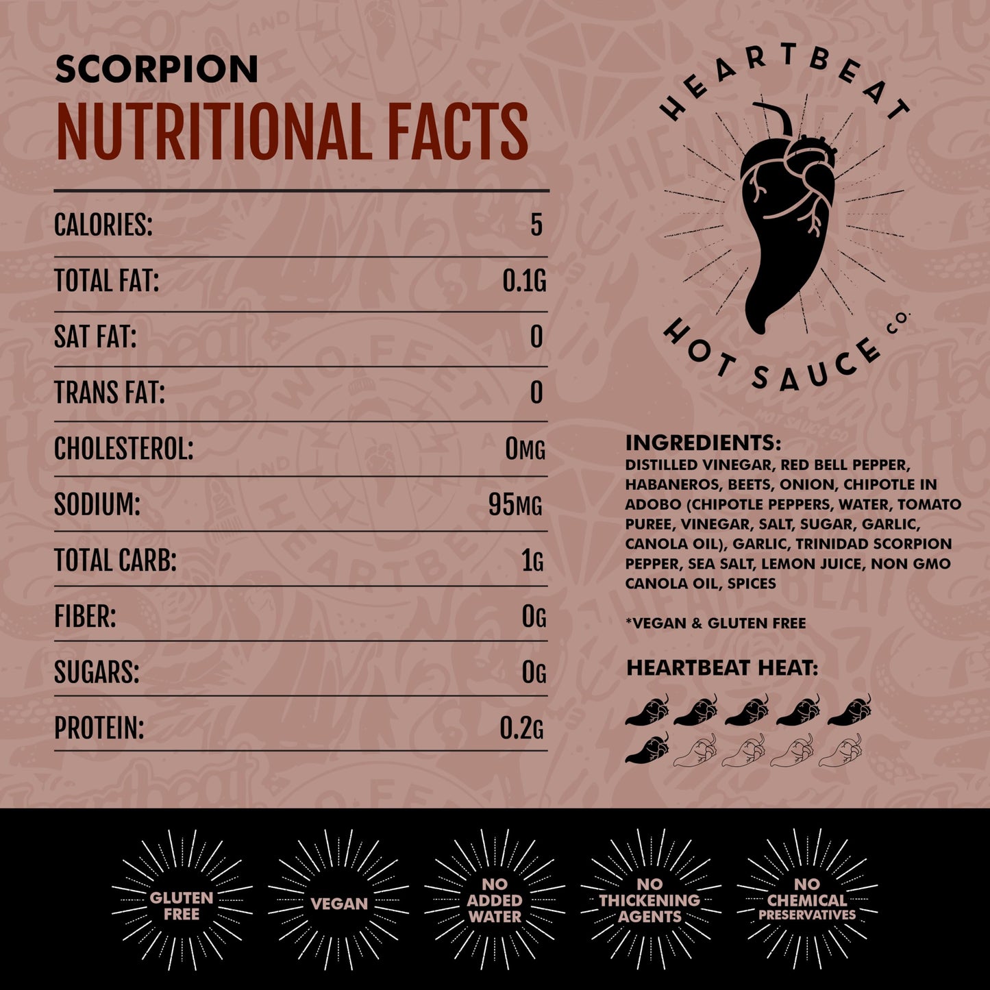 Heartbeat Hot Sauce Co. | Scorpion, 6 Oz. 3 Pack