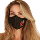 Washable Face Mask With Adjustable Ear Loops & Nose Wire - 3 Layers, Made In Usa (Rose Embroidery)