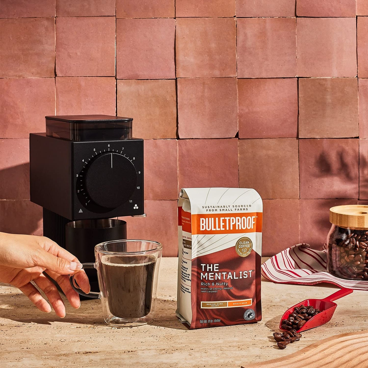 Bulletproof The Mentalist Medium-Dark Roast Whole Bean Coffee, 12 Ounces, 100% Arabica Coffee Sourced From Central And South Ame
