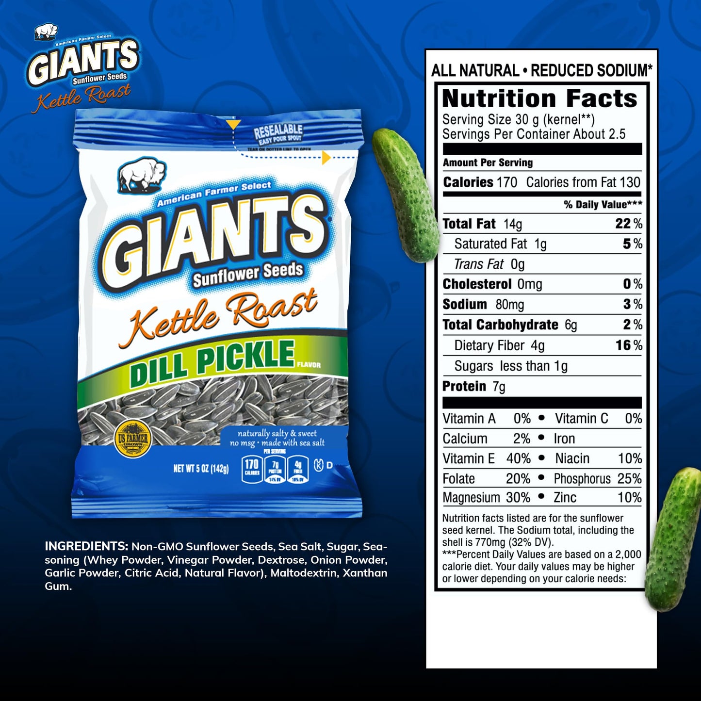 Sweet Dill Pickle Kettle Roast Flavored Sunflower Seeds