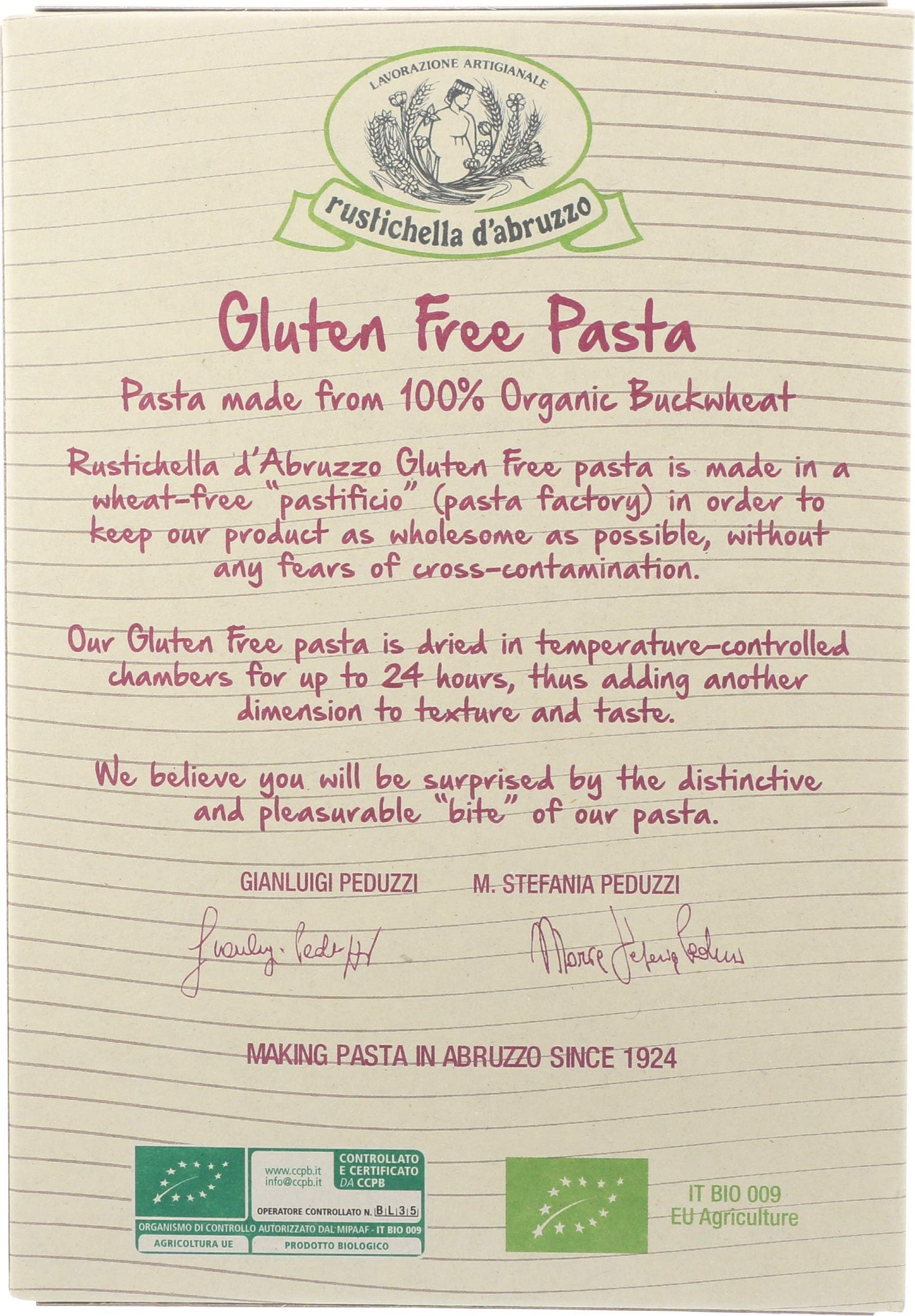 Rustichella D'Abruzzo Organic Buckwheat Tortiglioni (Pack Of 3), 250G Each - Gluten-Free Pasta With Distinct Buckwheat Flavor - Artisan Pasta From Italy