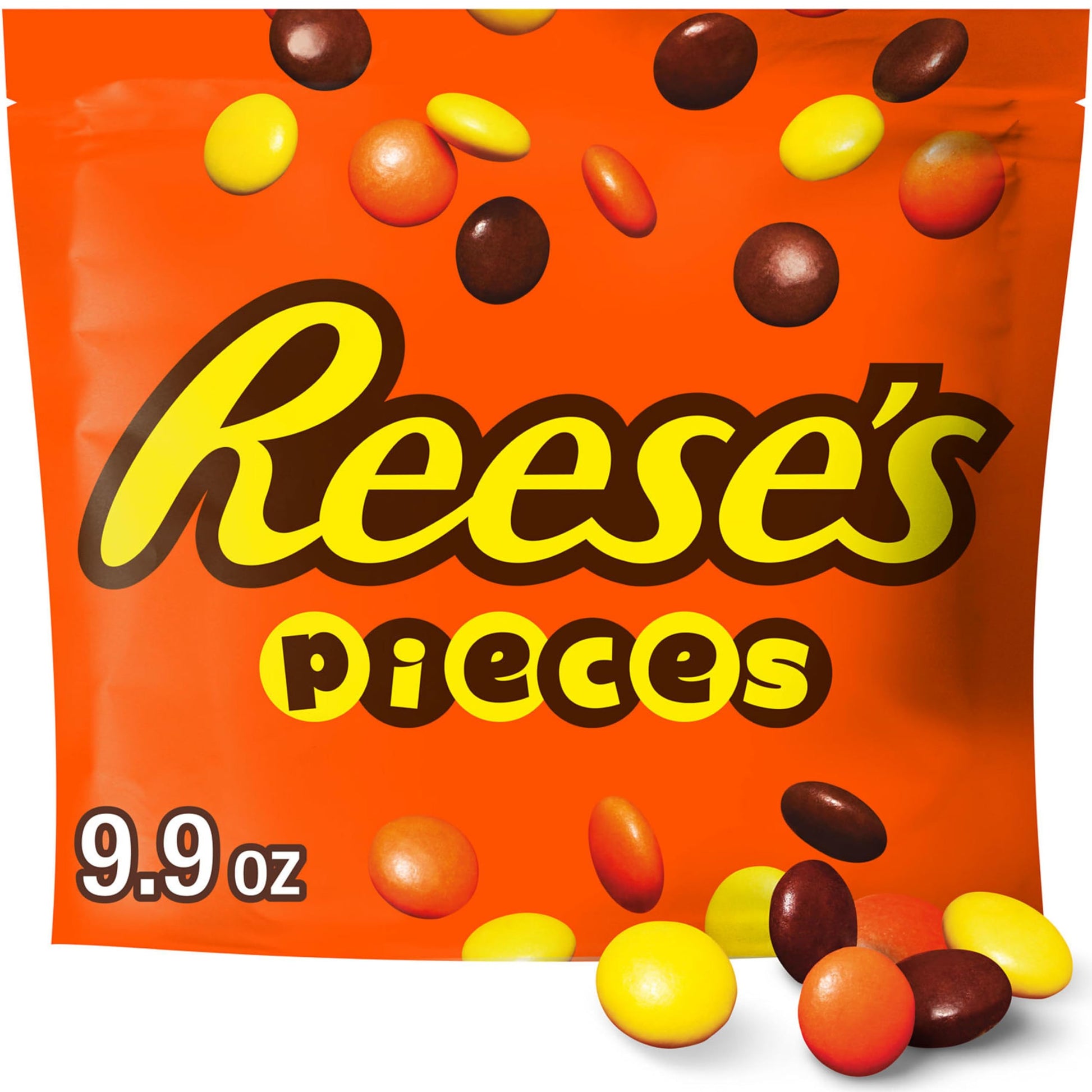 REESES PIECES Peanut Butter in a Crunchy Shell, Candy Bags, 9.9 oz (8 Count)