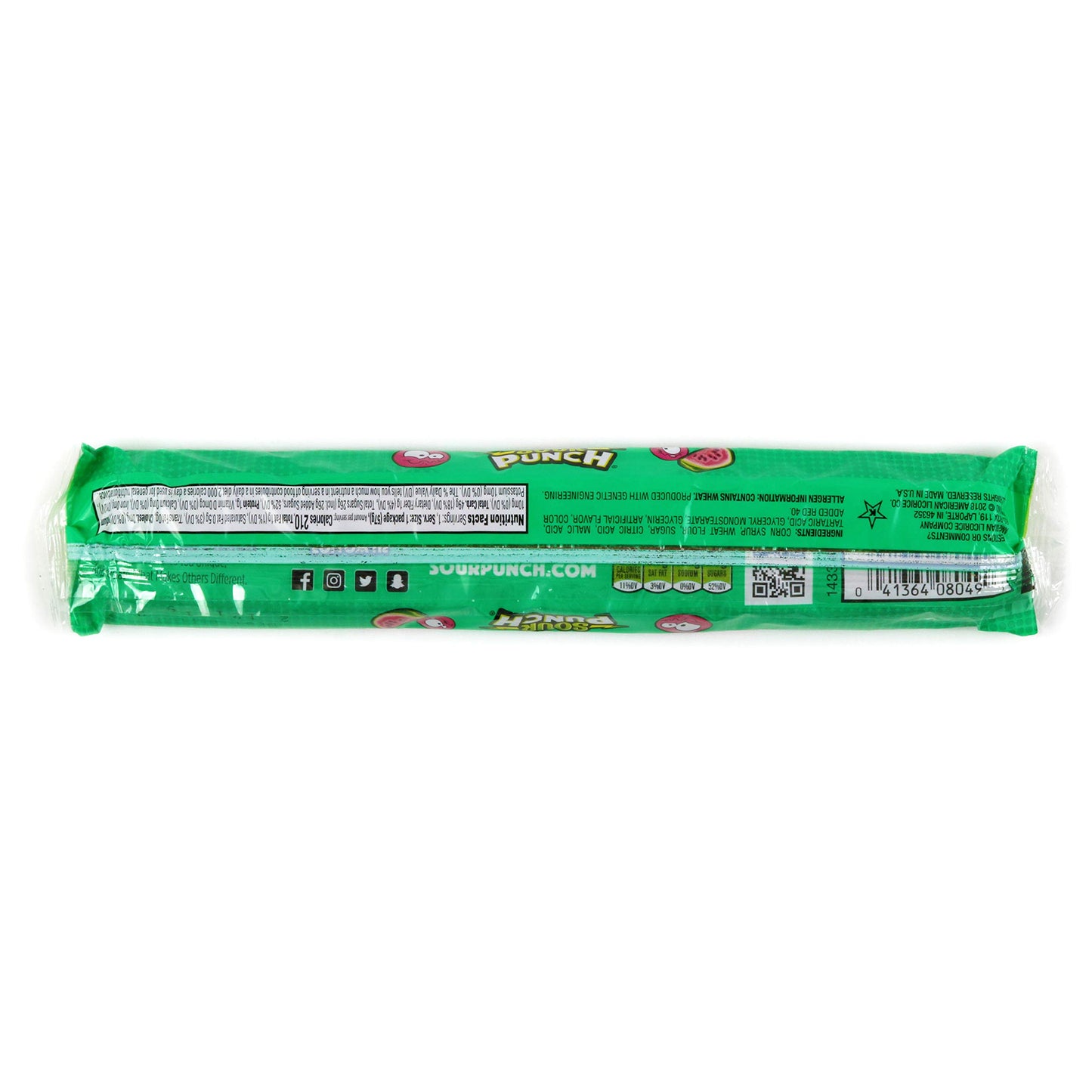 Sour Punch Straws, Watermelon Fruit Flavor, 2Oz Tray (24 Pack), Soft & Chewy Candy