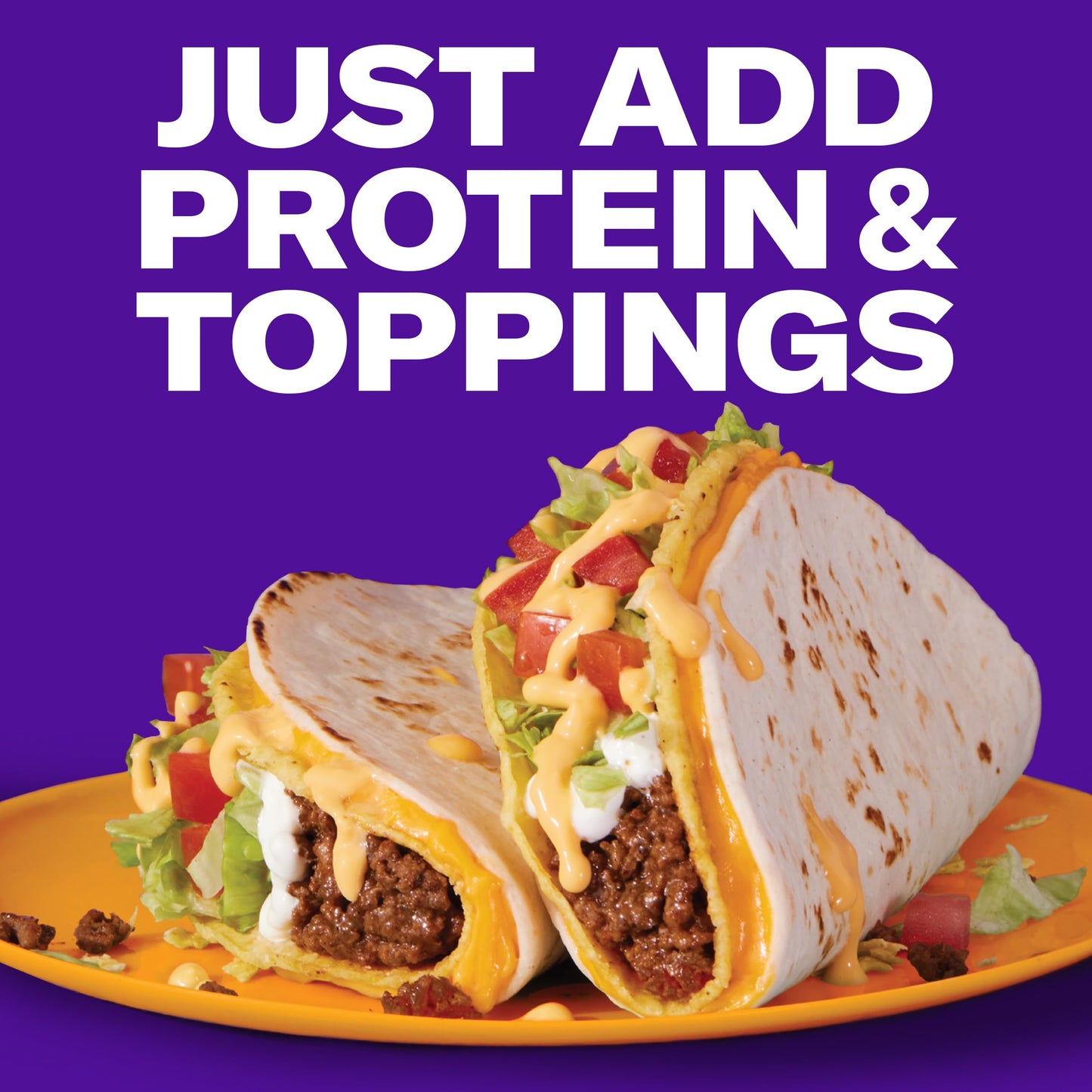 Taco Bell Cheesy Double Decker Taco Dinner Kit with 6 Soft Tortillas, 6 Crunchy Taco Shells, Velveeta Cheese Sauce & Seasoning,