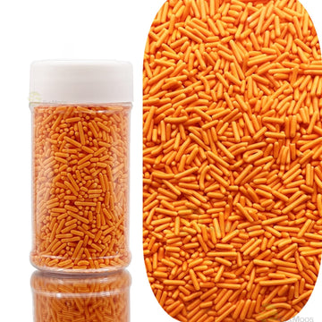 Se Si&Moos Orange Jimmies Sprinkles Edible Orange Sprinkles Soft Jimmies Soft Sprinkles For Topping Ice Cream, Cookies, Cakes, C