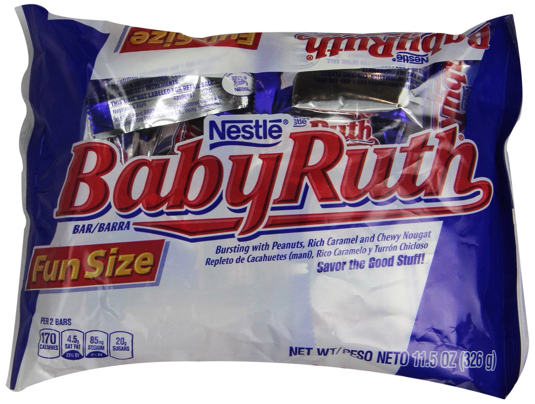 Baby Ruth Fun Size Chocolate Bars, 11.5 oz, Pack of 1, Model 91829