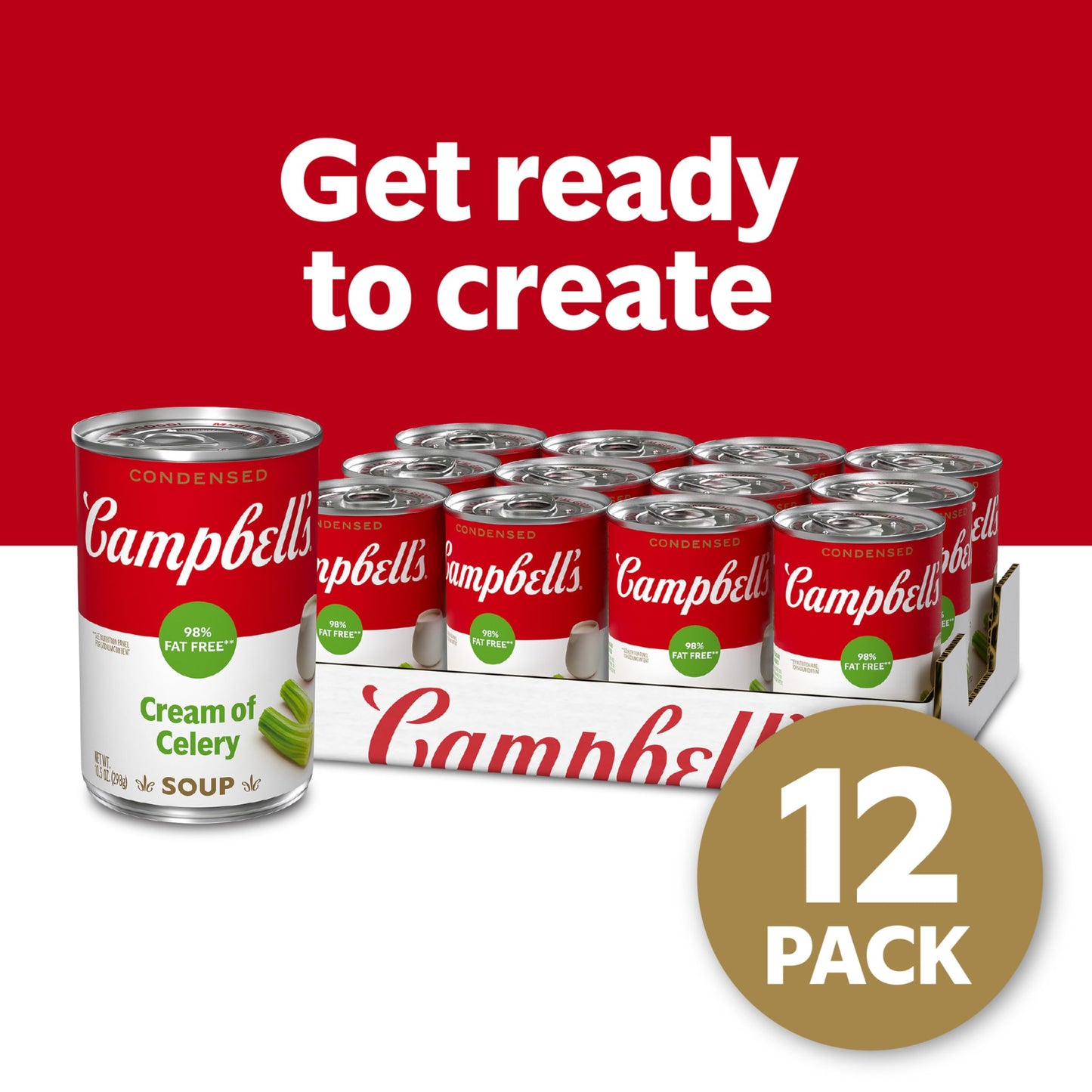 Campbell'S Condensed 98% Fat Free Cream Of Celery Soup, 10.5 Oz Can (12 Pack)