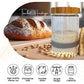 Touchet Heritage Sourdough Starter Jar - 32oz Thick Glass with Bamboo Lid, 6.5” x 4”, Includes Wooden Spoon & Silicone Measuring Band