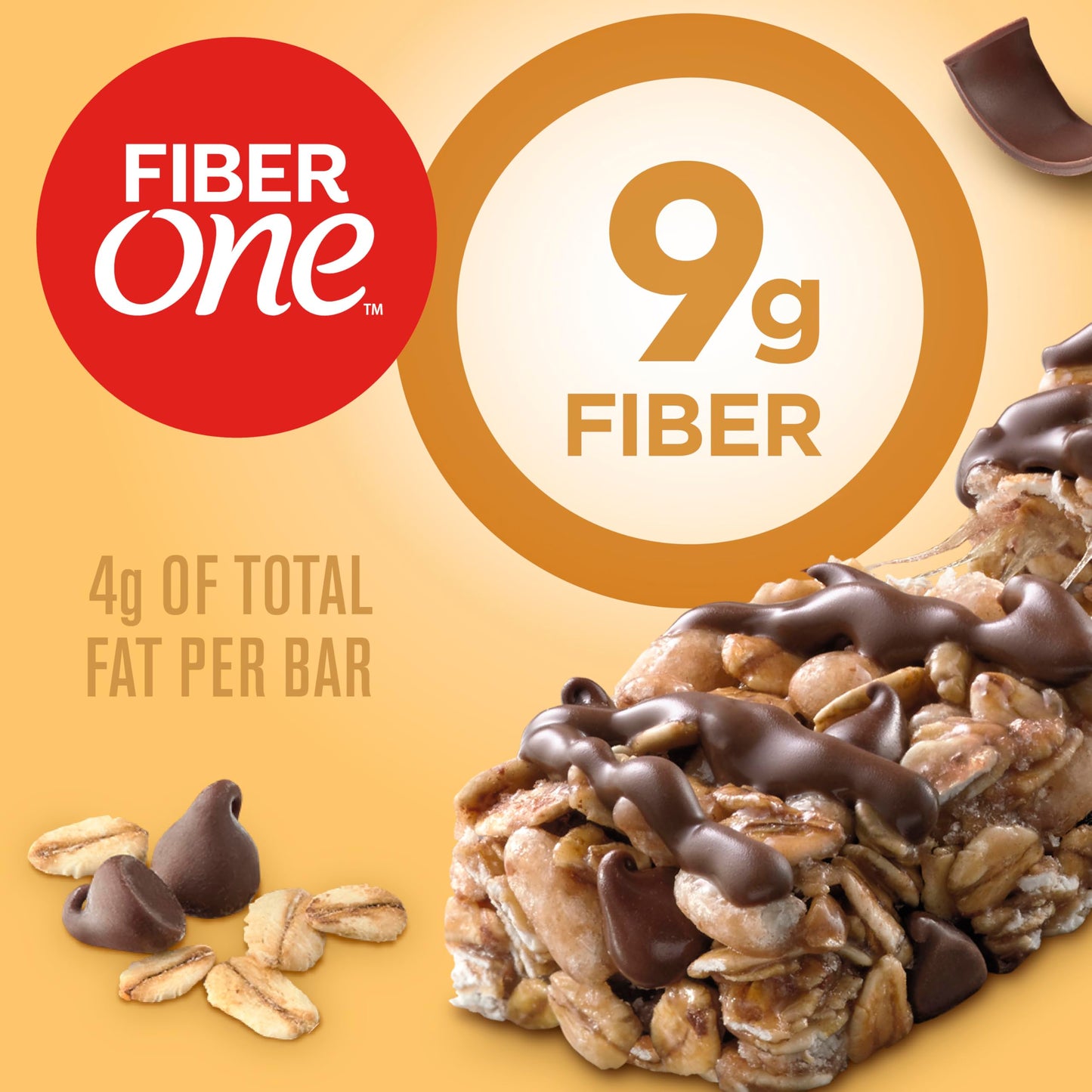 Fiber One Chewy Bars, Oats and Chocolate, Fiber Snacks, Mega Pack, 15 Ct, 21.2 oz