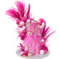40 Pcs Hot Pink Girl Cake Toppers Ball Decoration Boho Bunny Tails Reed Grass For Wedding Birthday Baby Shower Party Supplies