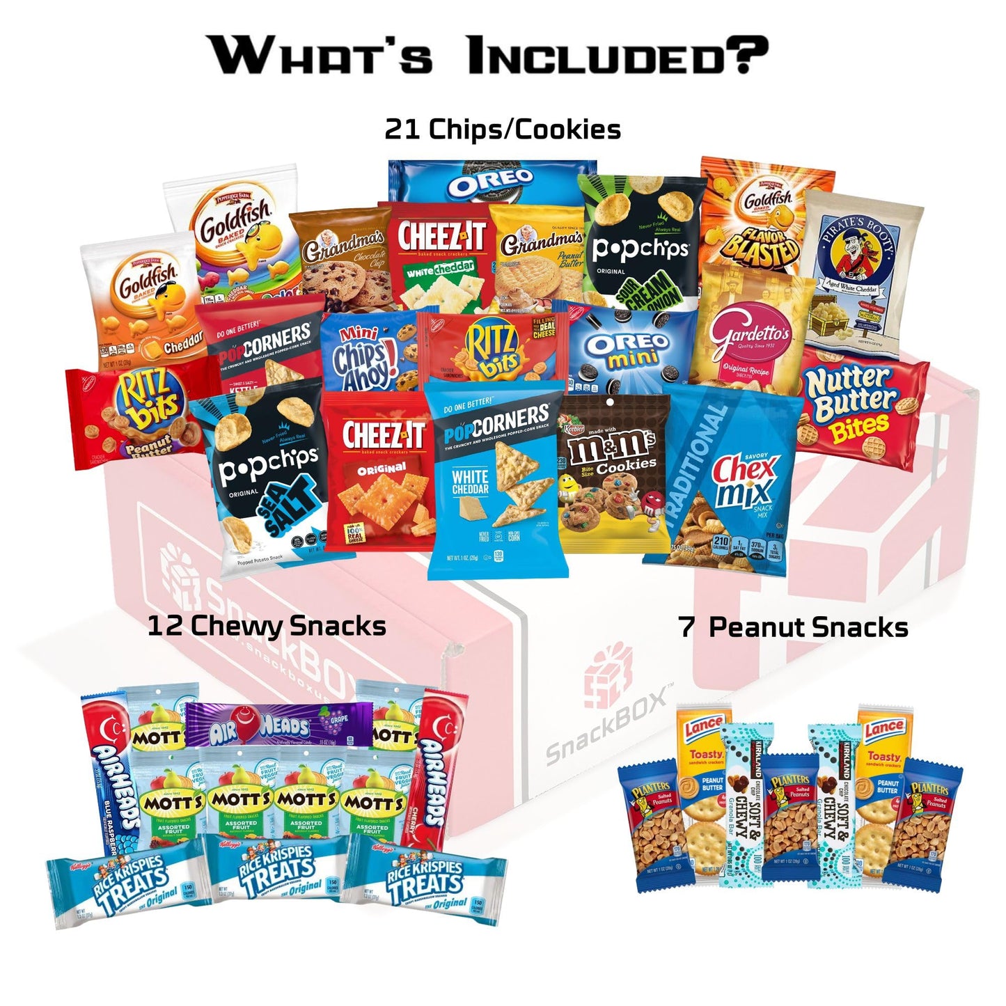 Snackbox Care Package Variety Pack | Snacks Box (40 Count) | Valentines Day Holiday Teachers, Back To School, College, Candy, Treats, Student, Birthday, Chips, Finals, Office, Military, Gift Basket, Gift Ideas