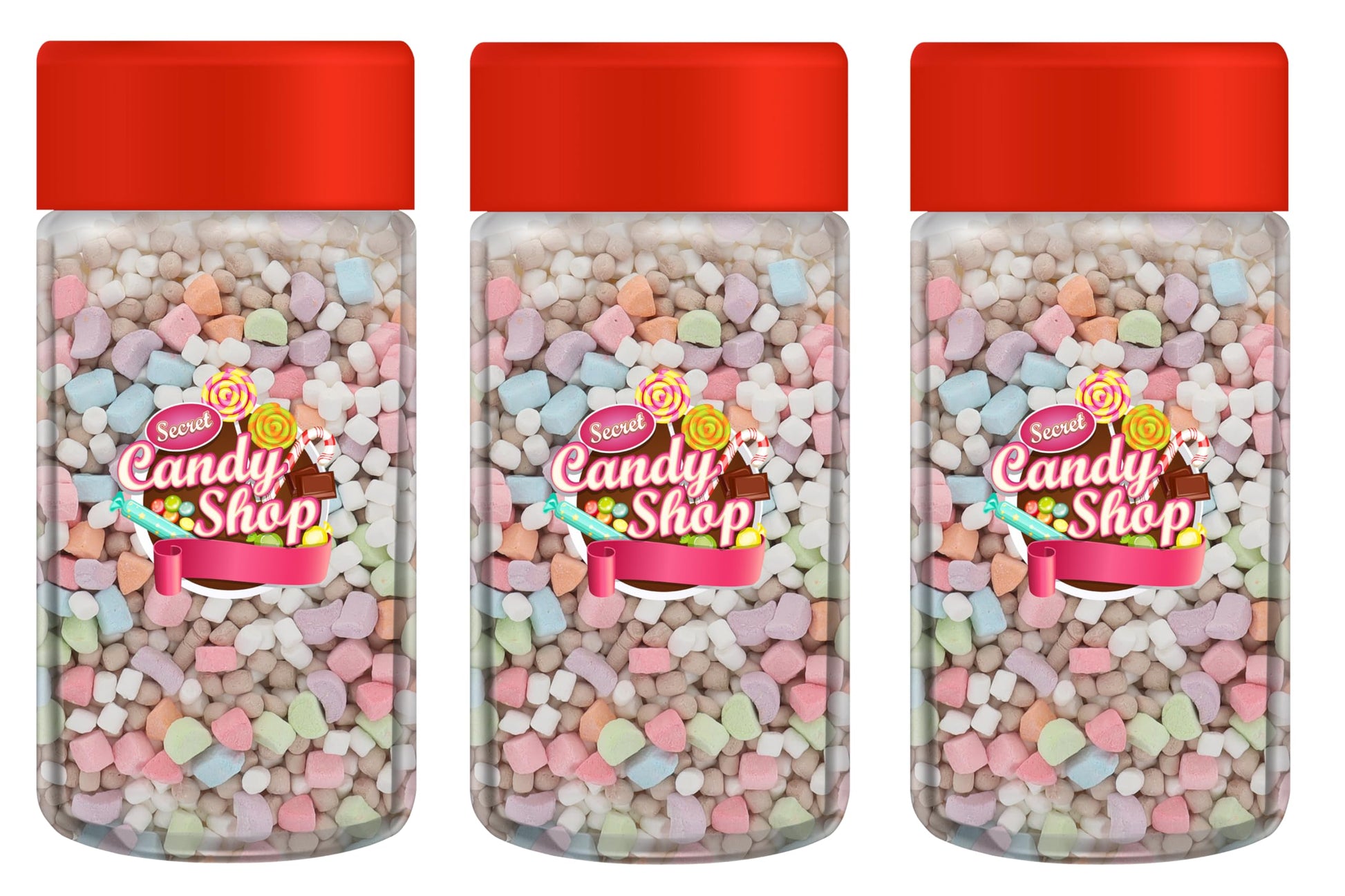 Candy Shop Premium Mini Dehydrated Marshmallows Bits (Assorted Flavors) (Pack Of 3)