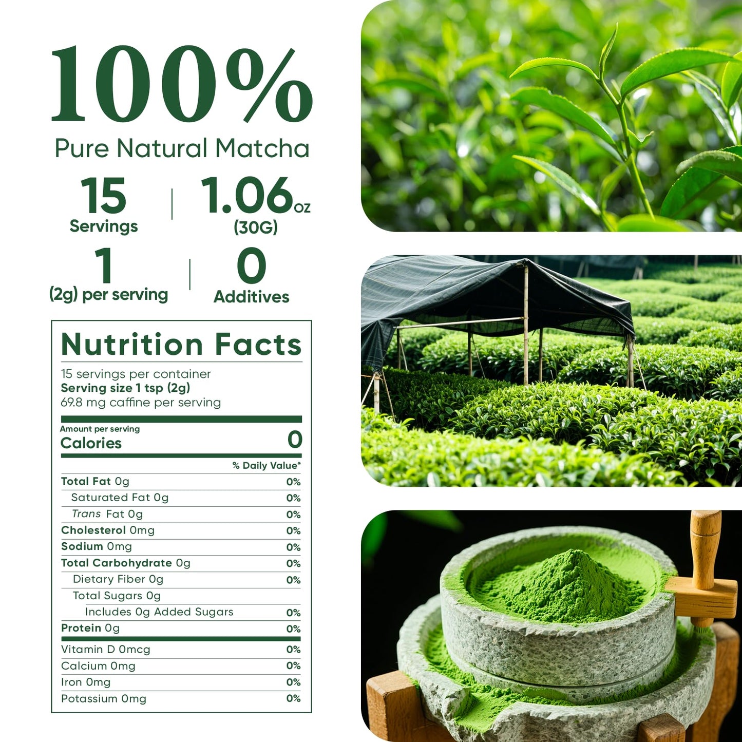 Venture Pal Ceremonial Grade Matcha Powder, Premium First Harvest Green Tea Powder - 100% Pure Matcha Tea, Vegan, Gluten-Free, S