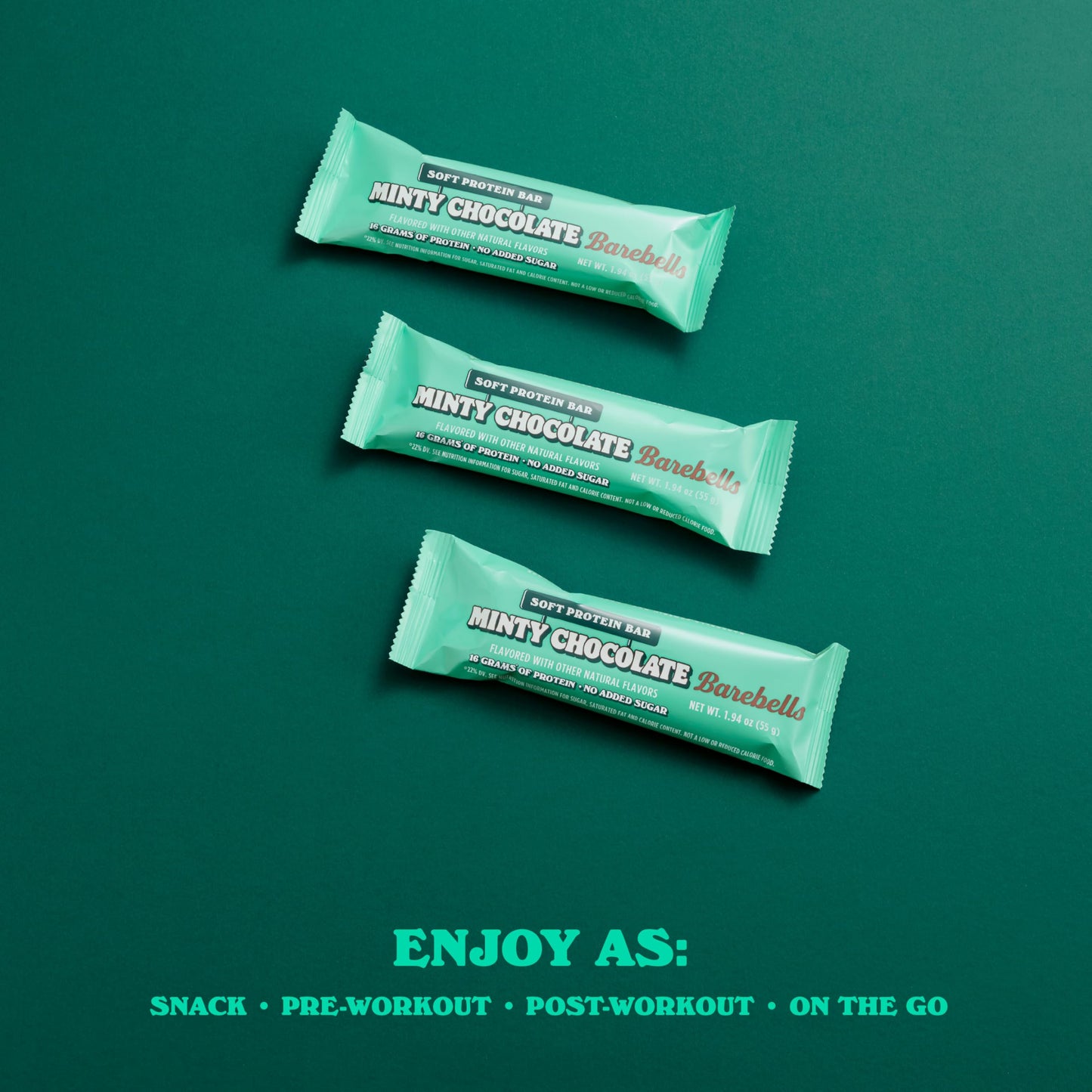 Barebells Soft Protein Bars, Minty Chocolate - 12 Count, 16G High Protein Treats - Chocolate Nutrition Bar With 1G Total Sugars
