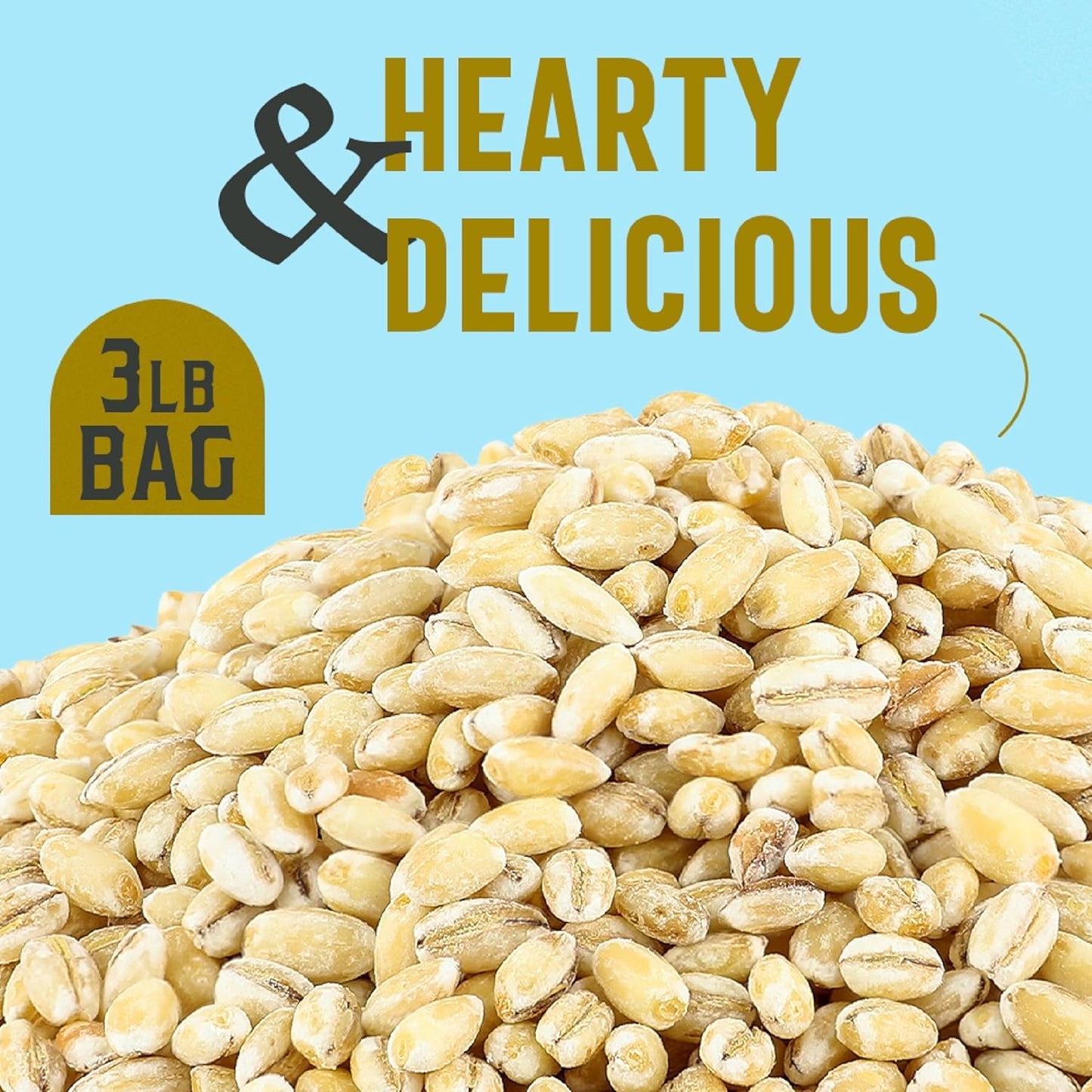 One In A Mill Pearl Barley 3Lb Bulk Resealable Bag | For Beef Stew, Soups, Steel Cut Oatmeal, Casseroles & Cooking | Hearty Plan