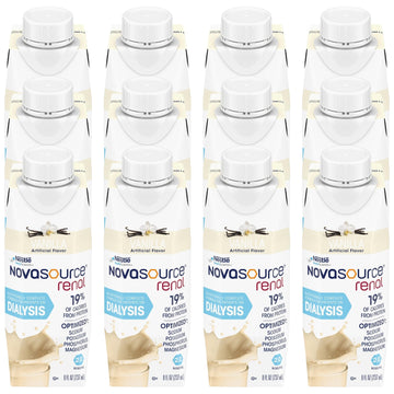 Nestle Novasource Renal Nutritionally Complete Formula Vanilla 8 oz Carton, 12 Count
