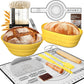BICRET Sourdough Starter Kit – Complete Baking Supplies for Beginners, 2 Silicone Proofing Baskets, Yellow, Model FJ-3-4C