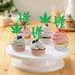 Ercadio 24 Pcs Green Glitter Cupcake Toppers for Birthday Party Decorations