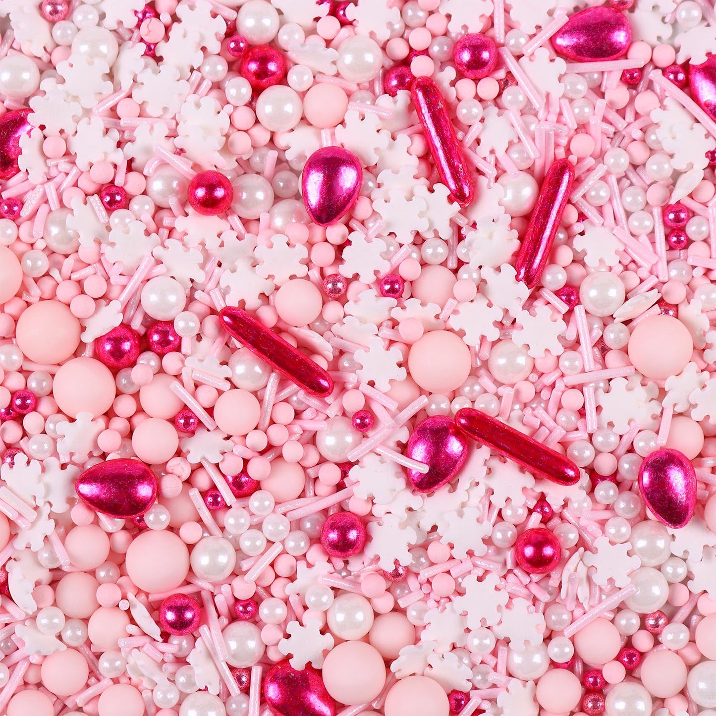 Pink Sprinkles For Cake Decorating, Pink Pearl Sprinkles, Metallic Sprinkle Mix For Cupcakes, Macaron, Ice Cream, And Cookies(12