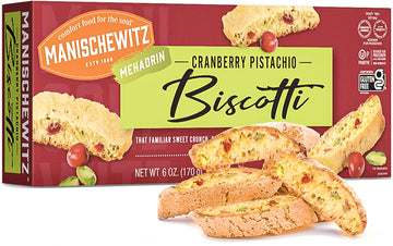 Manischewitz Gluten Free Cranberry Pistachio Biscotti, 6Oz | Dairy Free, Grain Free, Kosher For Passover