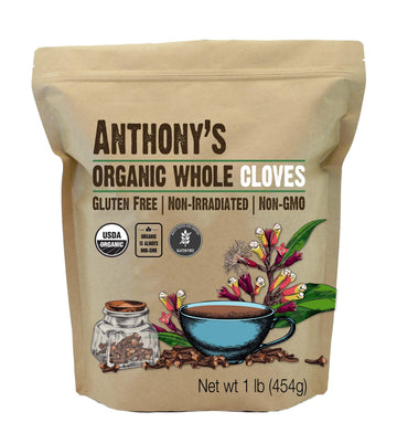 Anthonys Organic Whole Cloves, 1 lb, Gluten Free, Non GMO, Non Irradiated, Keto Friendly