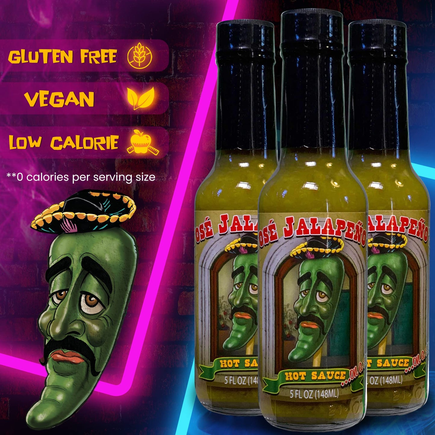 Jeff Dunham - Jose Jalapeno Hot Sauce | Jalapeno and Habanero Peppers for a Spicy and Flavorful Kick (5 fl oz)