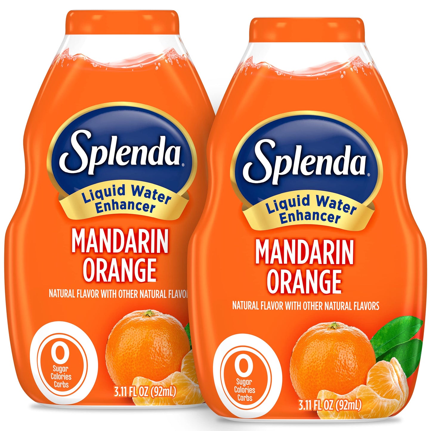 SPLENDA Liquid Water Enhancer Drops, Sugar Free, Natural Flavor, 3.11 Fl Oz (Pack of 2), Mandarin Orange