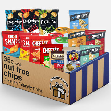 Peanut Free Chips Variety Pack With Allergy Friendly, Popcorn & Crisps By Bussin Boxes