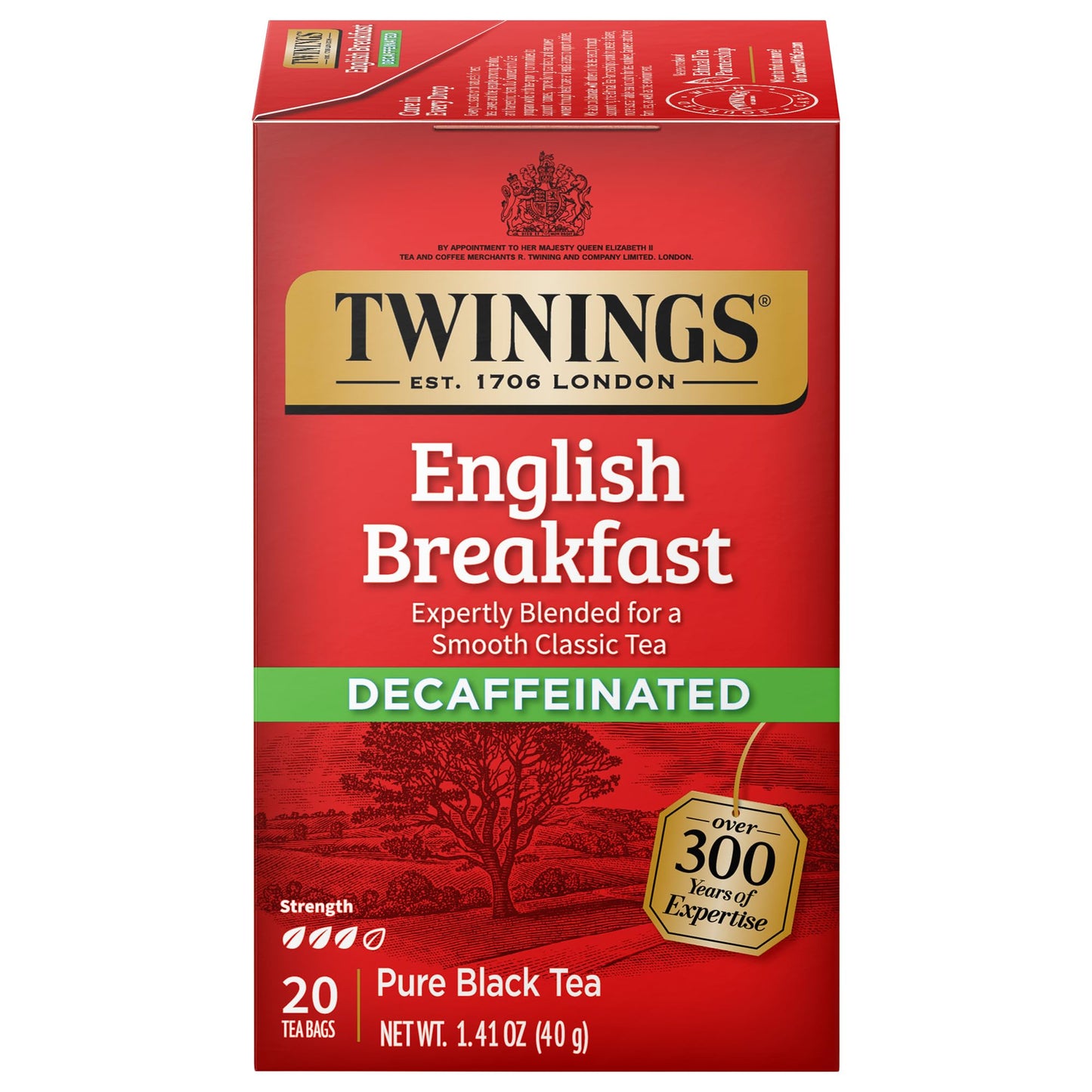 Twinings Decaffeinated English Breakfast Individually Wrapped Bags, 20 Count (Pack Of 6), Flavourful & Robust, Enjoy Hot Or Iced | Packaging May Vary
