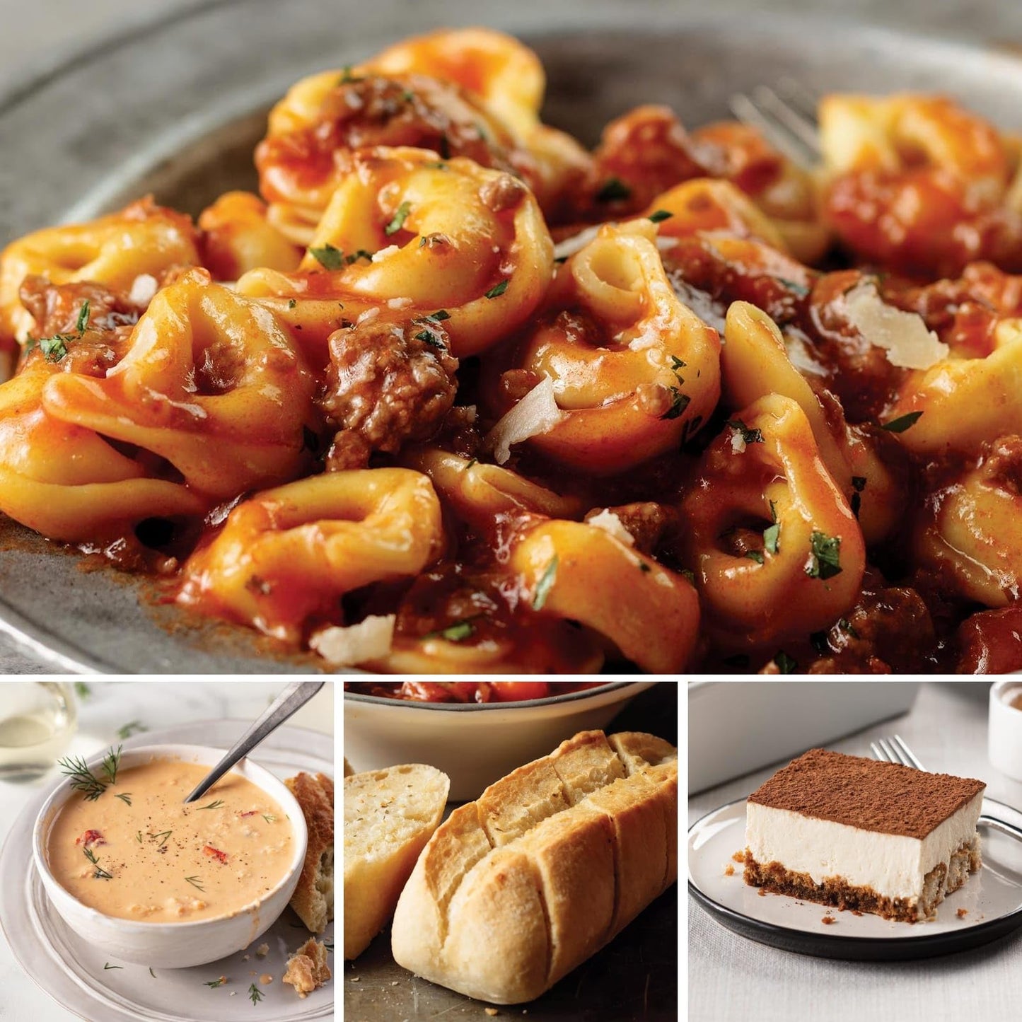 Omaha Steaks Little Italy Date Night (Tortellini in Filet Mignon Bolognese, Lobster Bisque, Individual Baguettes w/Garlic Butter