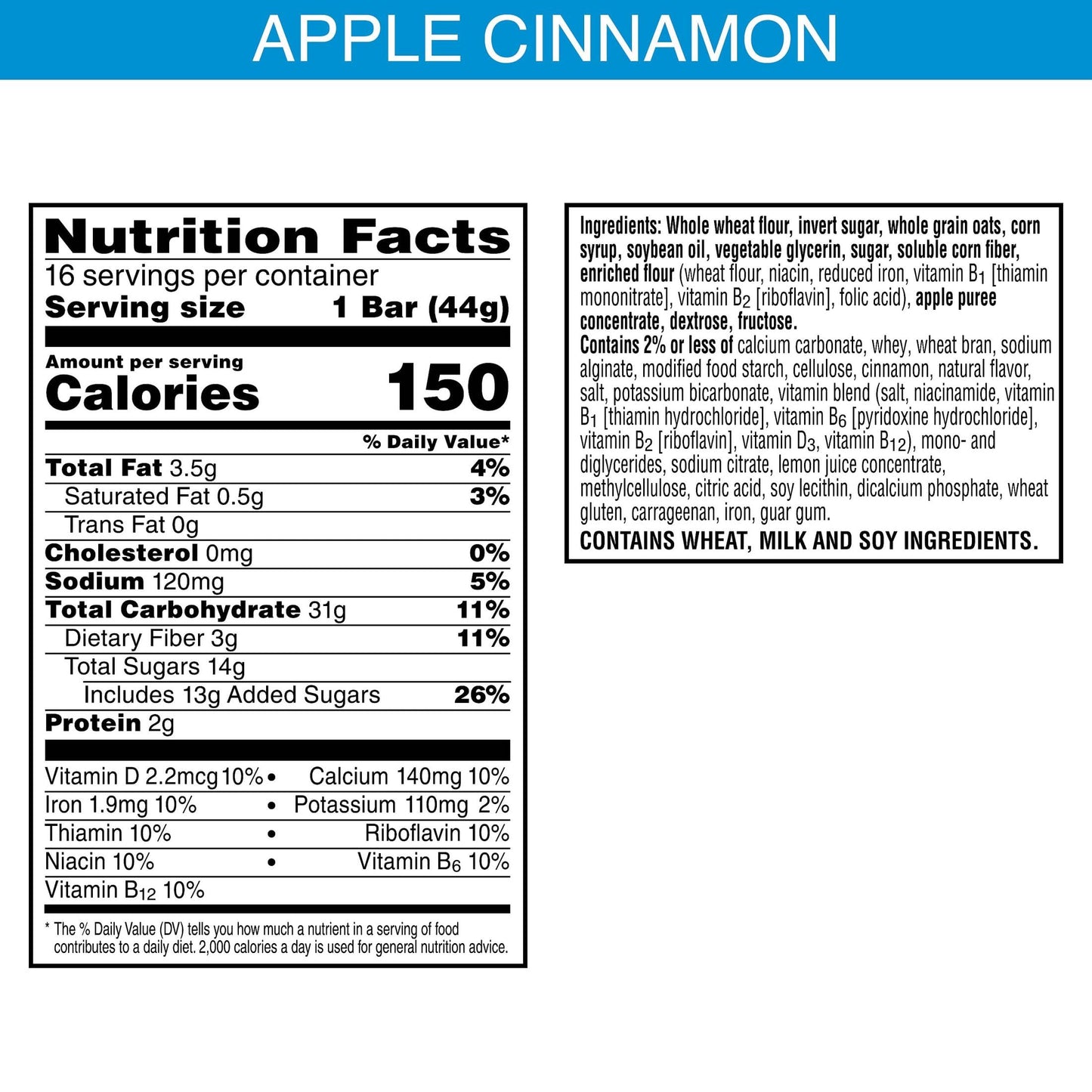 Kellogg'S Nutri-Grain Cereal Bars Made With 14G Whole Gain, Apple Cinnamon, , 24.8Oz (96 Count)