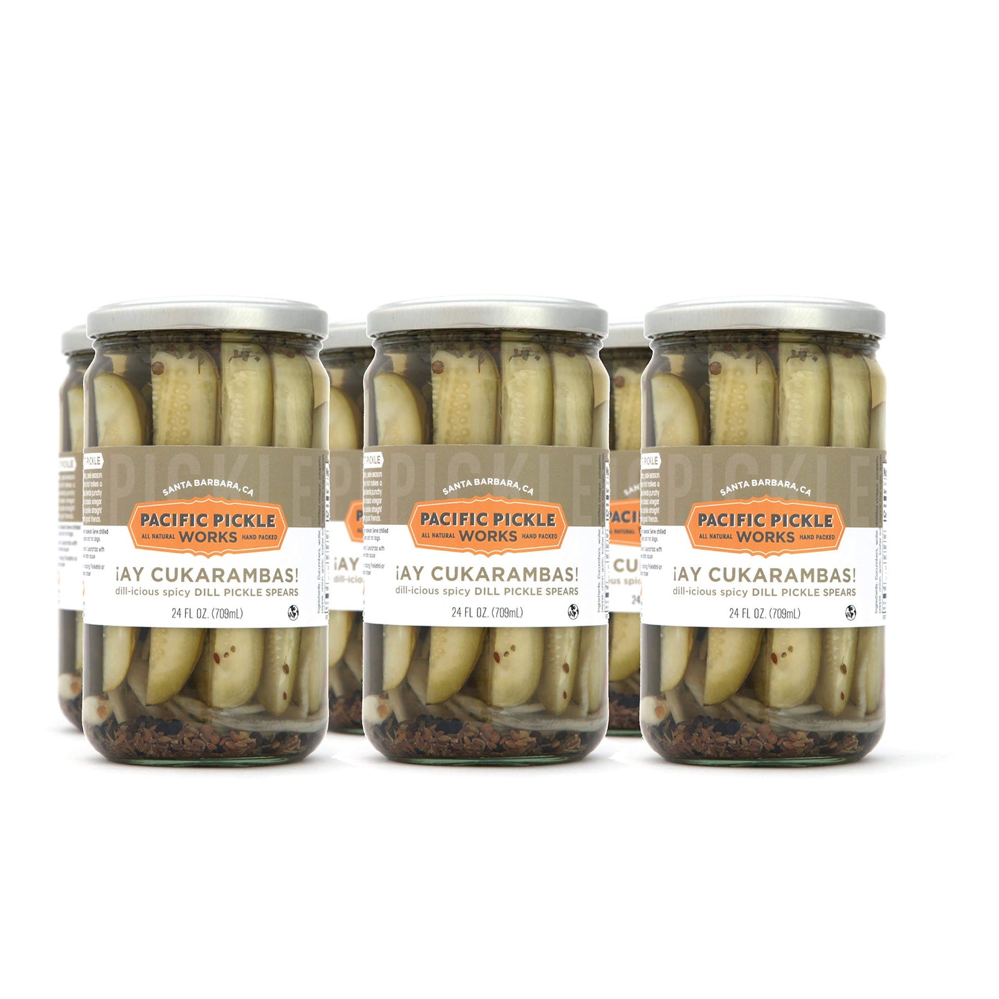 Ay Cukarambas - Spicy Dill Pickle Spears with Garlic, Jalapeo - Gourmet Hot Pickles for Sandwiches, Snacking - non-GMO, Kosher, 