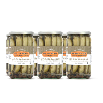 Ay Cukarambas - Spicy Dill Pickle Spears with Garlic, Jalapeo - Gourmet Hot Pickles for Sandwiches, Snacking - non-GMO, Kosher, 