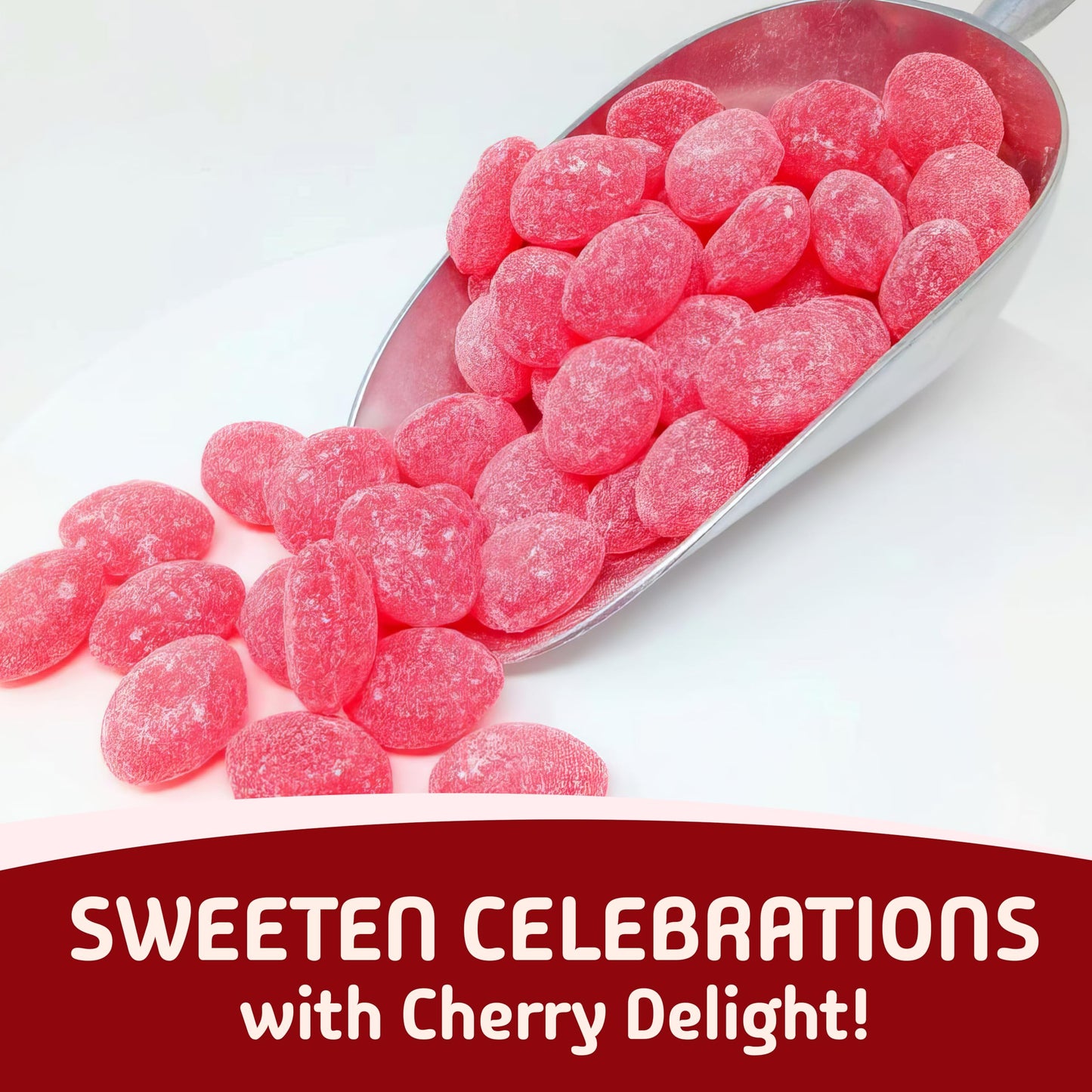 Claeys Sanded Wild Cherry Drops Hard Candy - 2 Pounds of Claeys old fashioned hard candy - Bulk Sanded Wild Cherry Halloween Can