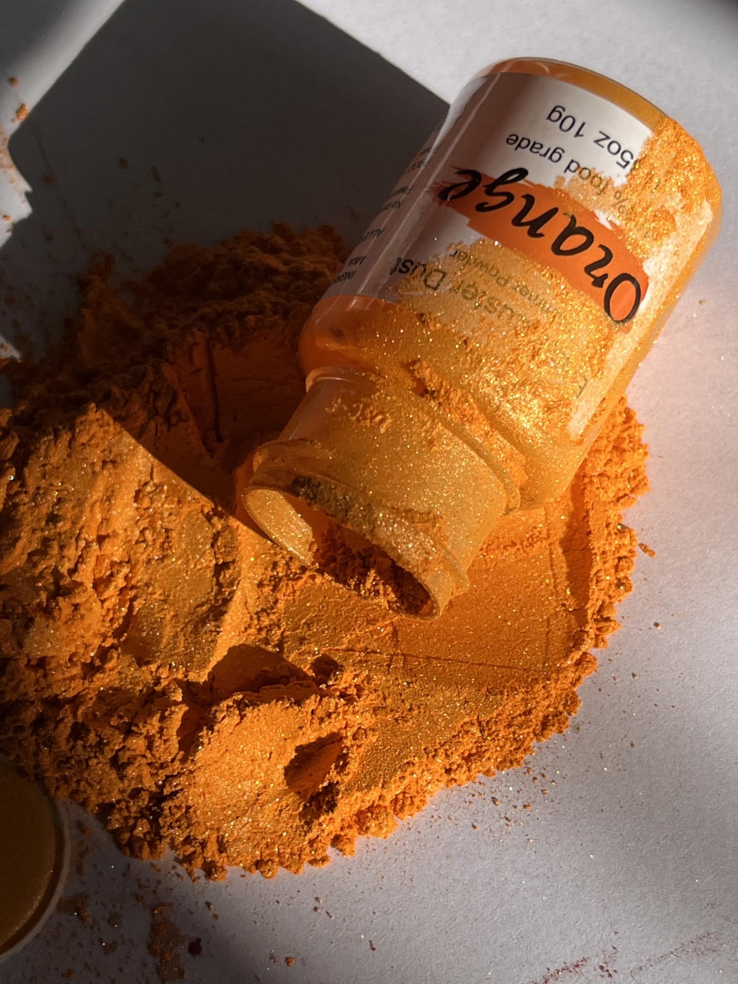 Orange Luster Dust Edible Glitter For Cakes Cocktails - 10G Colaele Edible Shimmering Dust For Chocolates, Metallic Food Colorin