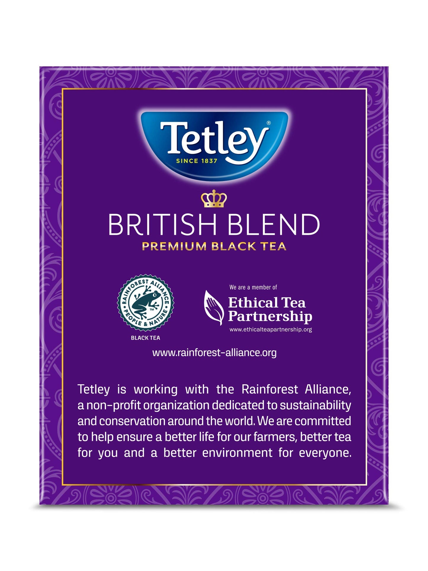 Tetley British Blend Premium Black Tea - 320 Tea Bags, Rainforest Alliance Certified, 320 Count, Rich Flavor and Aroma
