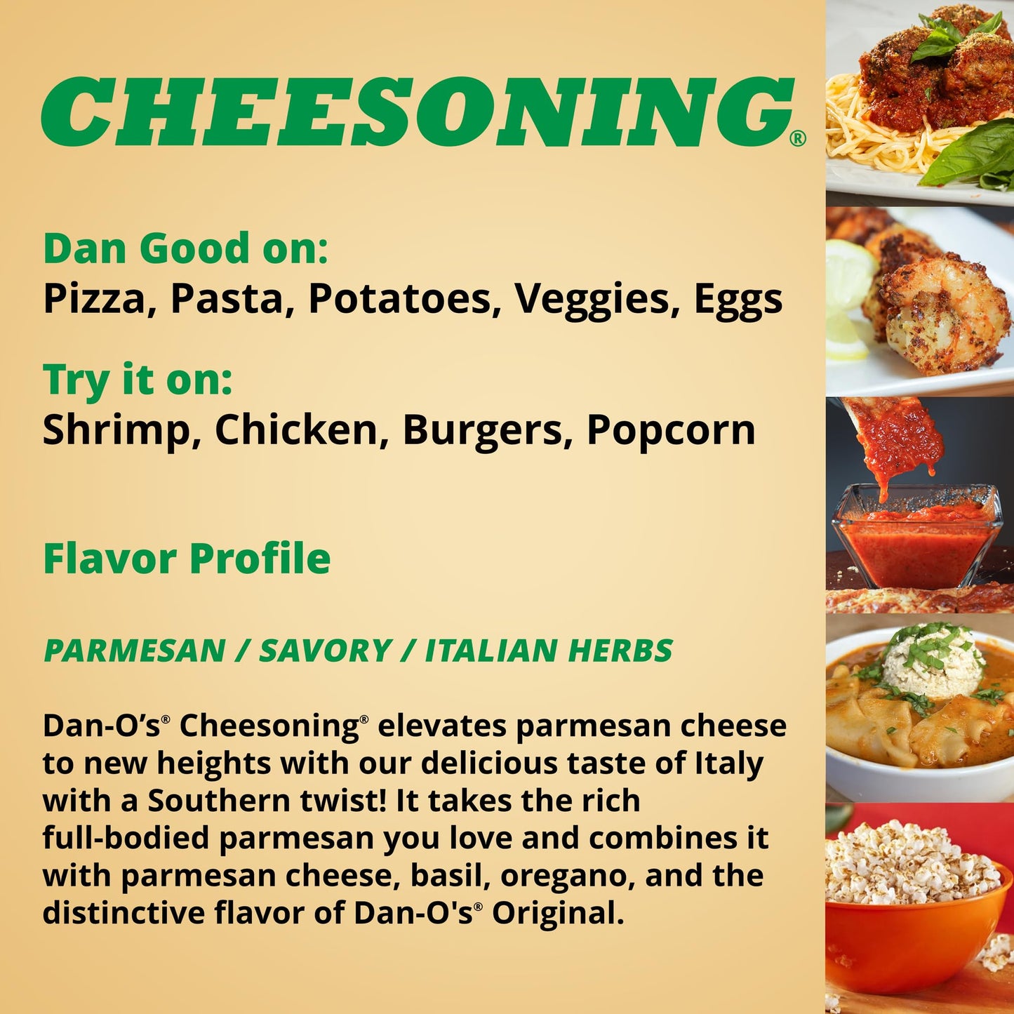 Dan-Os Seasoning Cheesoning | Small Bottle | 2.6 oz | Pack of 1 | Flavor Enhancer