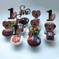 24 Pcs Rugby Ball One Cupcake Toppers Glitter Love Heart American Football 2St Birthday Cupcake Picks For Rugby Sports Theme Bab