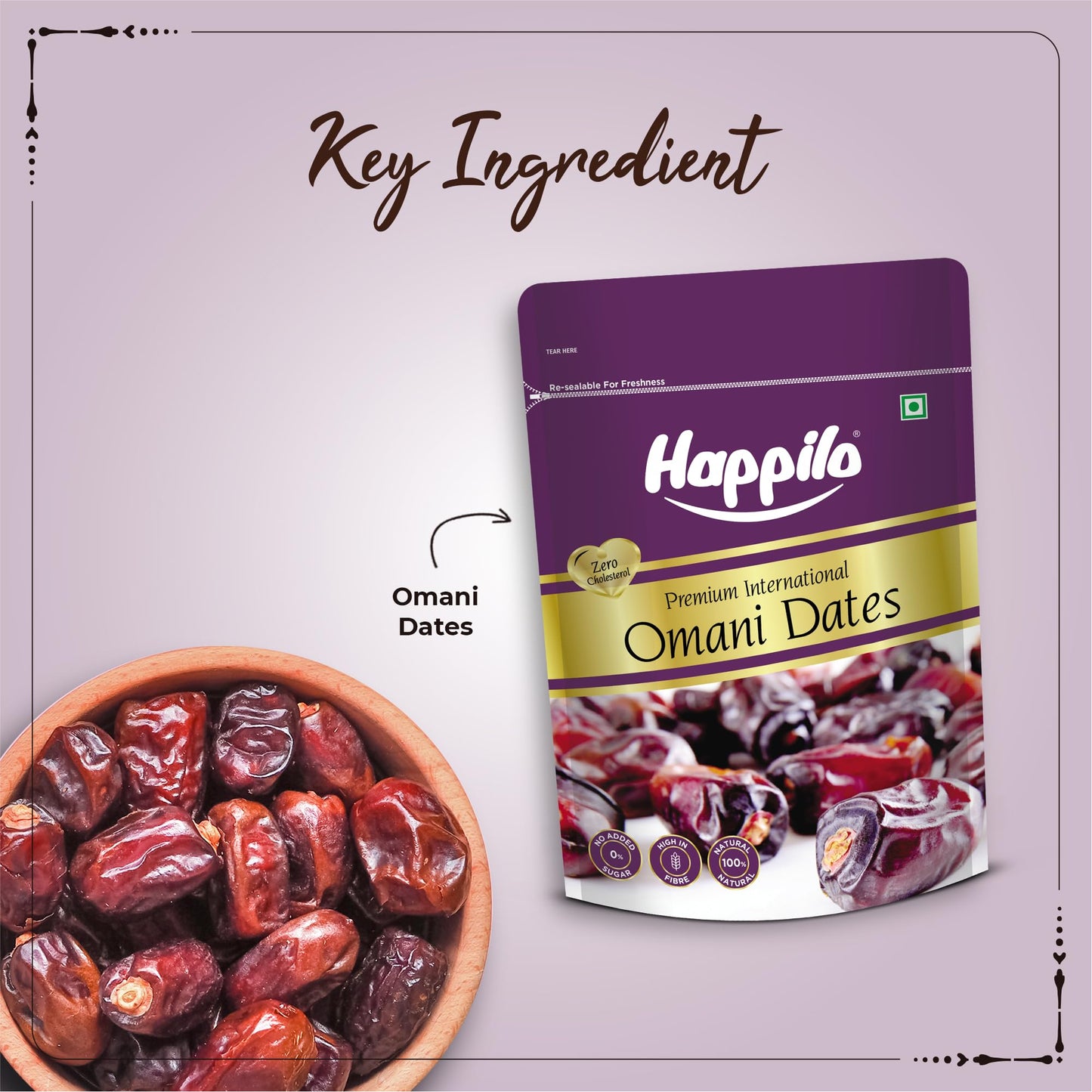 Happilo Enhanced International Omani Dates, 250G