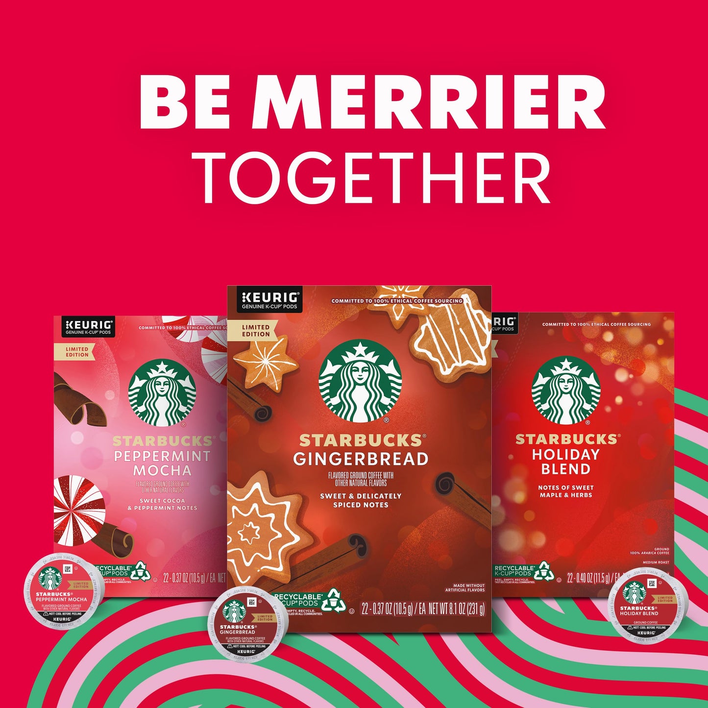 Starbucks K-Cup Coffee Pods, Peppermint Mocha, 10 Count, Limited Edition Holiday Coffee