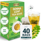 LeafLea Senna Tea Bags - Herbal Laxative Tea, Caffeine-Free, Sugar-Free, Vegan - 40 Bags (Pack of 1)