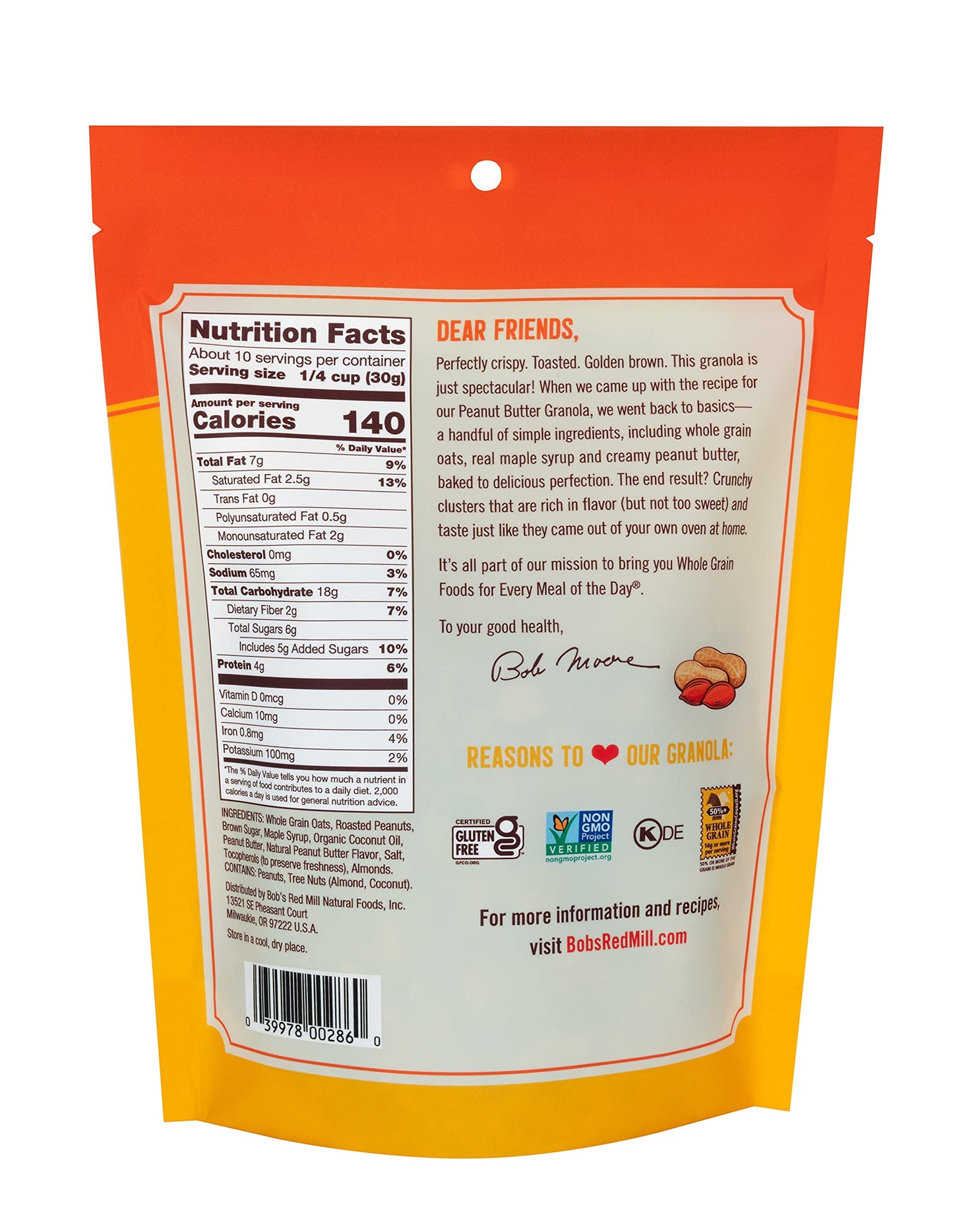 Bob'S Red Mill Peanut Butter Granola, 11Oz (Pack Of 6) - Non Gmo, Whole Grain, Kosher
