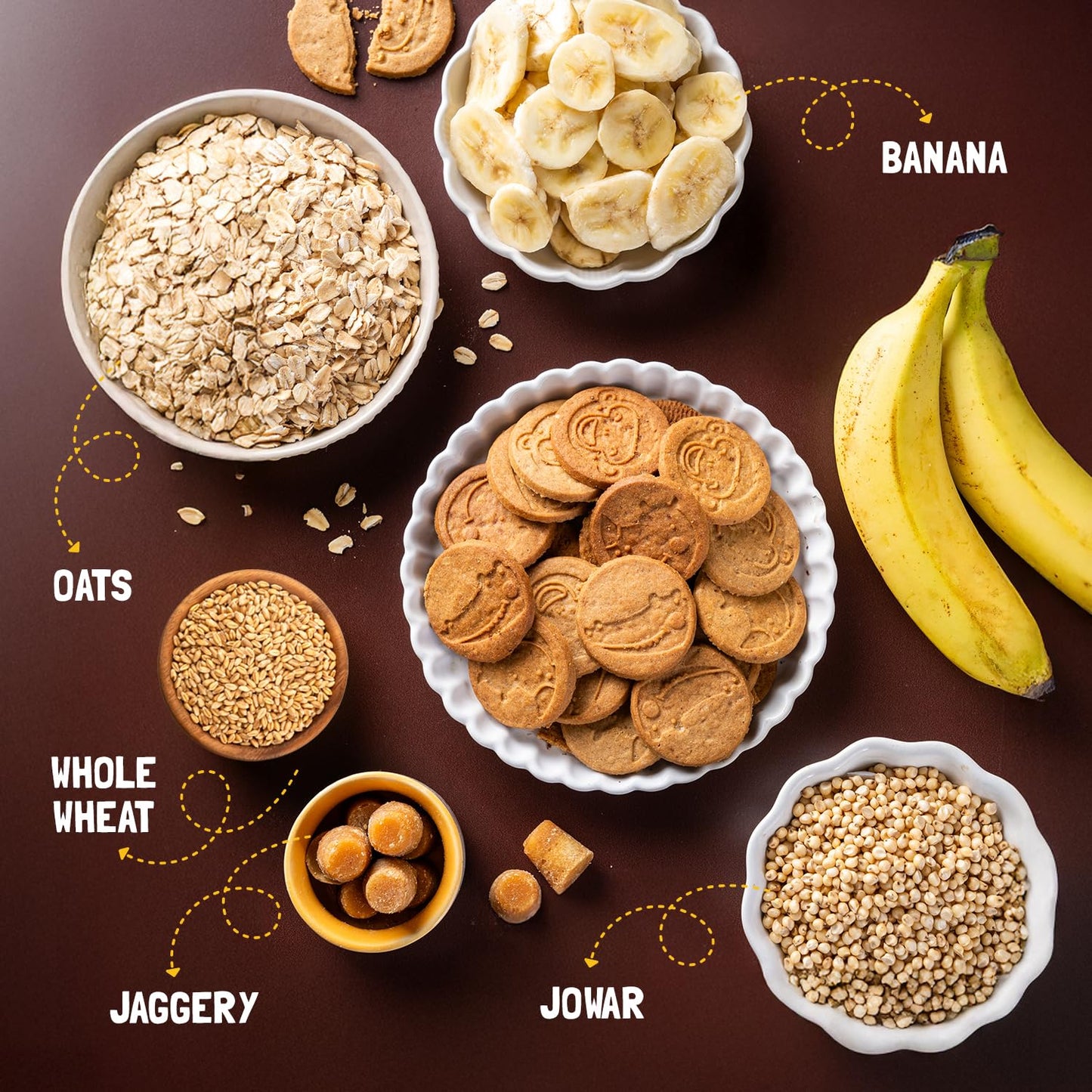 Slurrp Farm Banana Oat Cookies for Kids & Adults | Healthy Snack with Multigrains & Banana | No Refined Sugar, Maida or Palm Oil